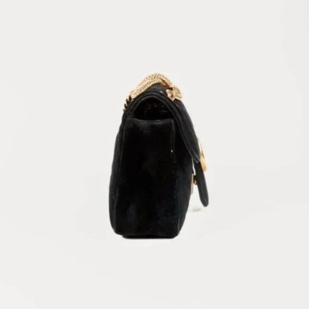 *SOLD* Gucci Mini Black Velvet GG Marmont Shoulder Bag - Picture 3 of 12
